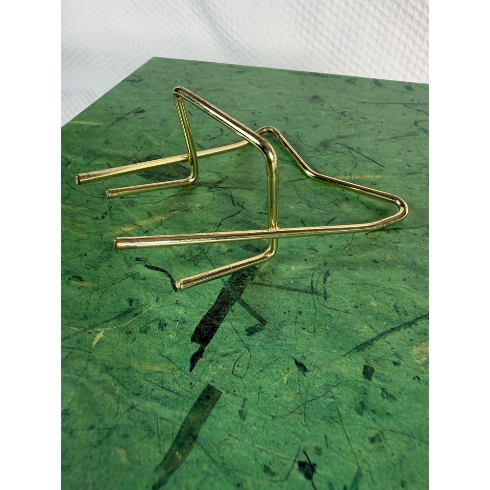 Vintage Anchor Hocking Chip Dip Metal Bracket / Holder ONLY Gold Tone